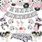 Kuh Party Luftballons, 63 Stück Bauernhof Party Luftballons Satz von Kuh Ballons Kuh Geburtstags Banner, Folienballons für Kuh Themen Party, Cow Tischdecke für Kindergarten Dekoration