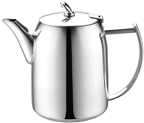 Café Olé CHC-032 Chatsworth - Caffettiera con coperchio unico in acciaio INOX 18/10 di alta qualità, lucidatura, 0,9 l, per cucinare e preparare il caffè, senza gocciolamenti, in acciaio inox