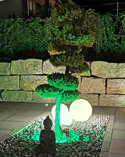 Trango 3er Set 22200B IP44 Gartenkugel in Weiß mit 20/20/20cm Ø *GARDEN* Kugelleuchte inkl. je 1x 4 Watt E27 LED Leuchtmittel & je ca. 5 Meter Kabel, Gartenleuchte, Leuchtkugel, Gartenlampe