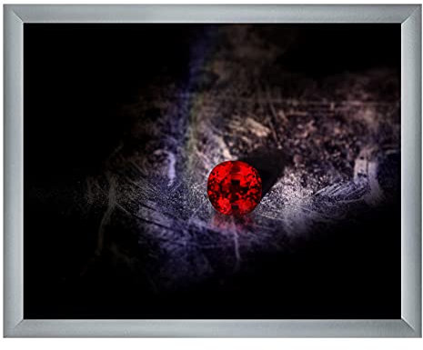 arte-tuo Bilderrahmen Rubin | 35x45 cm | Alu Schliff Optik | klares Kunstglas | Puzzle Diamond Painting Poster