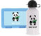 stempel-fabrik Lunchbox Hellblau und Trinkflasche mit Design - Panda - Personalisiertes Geschenk - Set - Brotzeitbox - Brotbox und Wasserflasche für Kinder - Einschulungsgeschenke - Kindergarten
