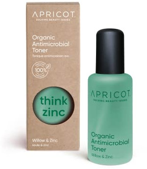 APRICOT® Organic Antimicrobial Toner “think zinc” - Gesichtswasser mit Hyaluron, Weide und Zink, feuchtigkeitsspendendes Gesichtstonikum für sanfte Hautpflege, natürliche Zutaten, Made in Germany