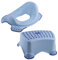 DIVCHI Toilet Training Kids Non Slip Up Step Stool + Toilet Training Seat Combo Unisex White for Safe Toddler Loo Potty Training in The Bathroom and Home (Blue)