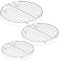 Homikit Rund Abkühlgitter, Edelstahl Kuchengitter Auskühlgitter 3er-Set zum Backen Kühlen Dämpfen, 19/23 / 27 cm, Gesund & Langlebig, Ofen- und Spülmaschinengeeignet