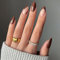 Luvadeyo 24 pièces Ballerine Presse sur Ongles Cercueil Longs Faux Ongles Acrylique Couverture complète Luxe Marron Faux Ongles pour Femmes et Filles