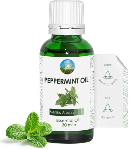 NPOW Peppermint Oil for Skin - 30ml, Pure Peppermint Essential Oils for Diffusers for Home, Candle Making Fragrance Menthol Oils, Pure Mint Oil, Refreshing Mint Diffuser for Home, Skin, & Hair Growth