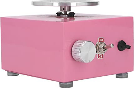 Fdit Mini-Töpferscheibe für, Stabiler Drehteller, Kompakte Töpferscheibe, Rosa, Ideal für Kreative Eltern-Kind-Interaktionen (EU-Stecker 100 bis 240 V)