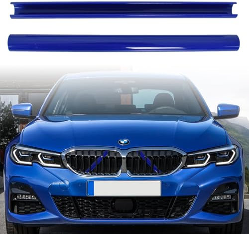 Dokeno 2 x Rejillas Frontales de Radiador Decorativa, Azul Inserción de Rejilla Frontal para BMW Compatible con BMW Serie 1 2 3 4 5 6 7 Series X 1 2 3 4 5, Embellecedores de Rejilla para BMW