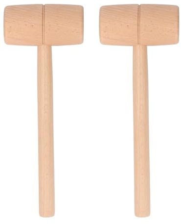 Wood Carving Hammer 2 Pack Wooden Mallet Hammer for Woodworking Multi Purpose Wooden Mallet for Factories Furniture Installation, Carving, Seafood Cracking