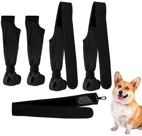 Hundestiefel-Träger, weiche wasserdichte Hundestiefel, Gamaschen für Schneehunde, Winterschuhe für kleine und mittelgroße Hunde, verstellbare rutschfeste Stiefeletten