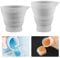 2Pcs Collapsible Silicone Measuring Tool Molds,Detergent Dispenser Suitable for Detergent Fabric Conditioner Liquid,Dosing Ball, DIY Epoxy Resin Flexible Silicone Measuring Cup(White)