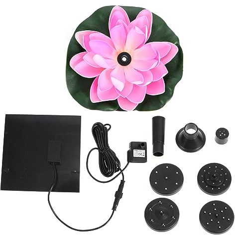 ULTECHNOVO Fontaine Solaire de Lotus pour Bassin et Jardin Extérieur, Pompe à Eau Solaire sans Câble, Décoration de Jardin Aquatique Écologique, Circulation D’Eau Fraîche pour Bassin