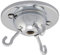 ElekTek Chrome 3-Hook Ceiling Rose Plate for DIY Suspended Indoor Hanging Plants, Decorative Inverted 'Fly Catcher' Shades Without Wired Light Fittings