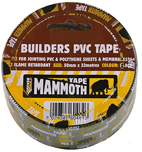 Everbuild evb2btbk50 50 mm x 33 m Builders PVC-Klebeband – Schwarz P, EVB2BTBK50