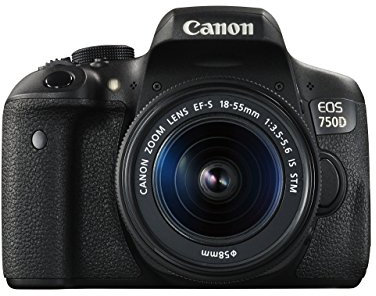 Canon EOS 750D Digital SLR Body Only Camera with EF-S 18-55 mm f/3.5-5.6 IS STM Lens (24.2 MP, CMOS Sensor) 3-Inch LCD Screen