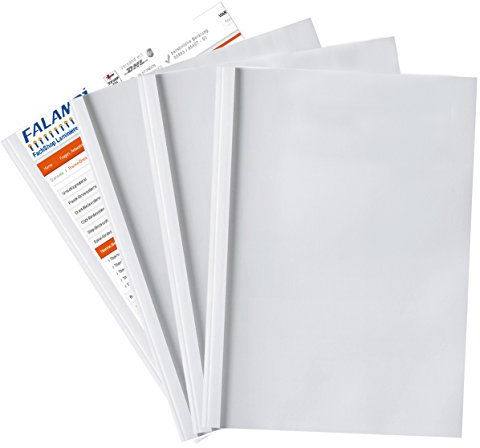 10 Thermobindemappen 3.0 mm, DIN A4, weiß/transparent, Auswahl 1,5-50,0 mm (weiß glänzend / 3.0 mm)
