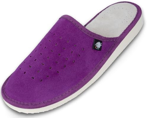 FOOTHUGS Womens Slippers Memory Foam Plantar Fasciitis Ladies Slippers Breathable Arch Support Mules For Women Regular Fit (6 UK, Purple)