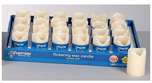 Premier Flickering Battery Operated Flameless LED Christmas Xmas Candle - 7cm