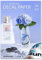 Sunnyscopa Lot de 20 feuilles de papier décalcomanie à l’eau pour imprimante à jet d’encre, transparent, 21,6 x 27,9 cm, papier d’impression personnalisable pour gobelets, verres, tasses