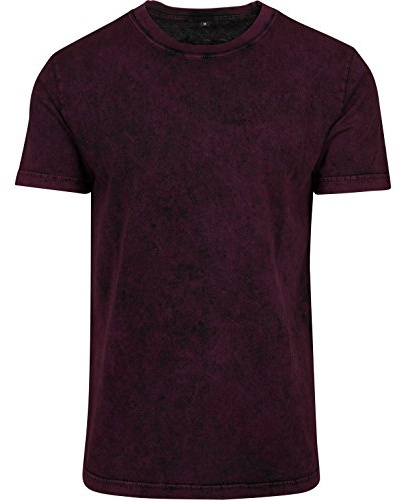 Build Your Brand Acid Washed Tee - Farbe: Berry Black - Größe: S