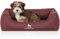 Knuffelwuff Orthopädisches Wasserabweisendes Hundebett Leon M-L 85 x 63cm Rot