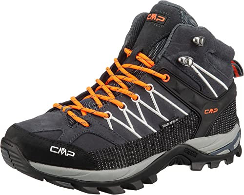 CMP RIGEL MID TREKKING SHOES WP, Zapatos de trekking, Hombre, Antracite-Flash Orange, 40 EU