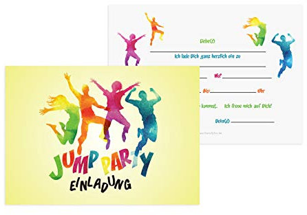 Friendly Fox 12 Jump Party Einladung, Trampolin Einladungskarten Kindergeburtstag, Sprunghalle (uni)