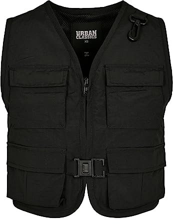 Urban Classics Damen Ladies Short Tactical Vest Jacke, Black, XL