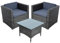 ESTEXO Polyrattan Lounge Set Sitzgruppe Loungesessel Gartensessel Gartentisch Tisch Tischset Stuhlset Sessel (Anthrazit-Grau)