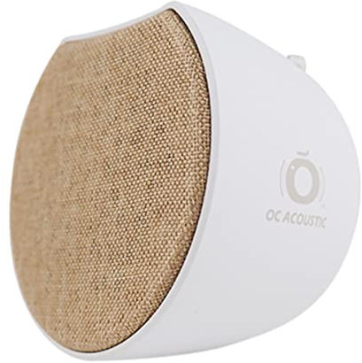 OC Acoustic: Newport Plug-in Bluetooth Speaker, Champagne/White Color, Designed in Orange County, California