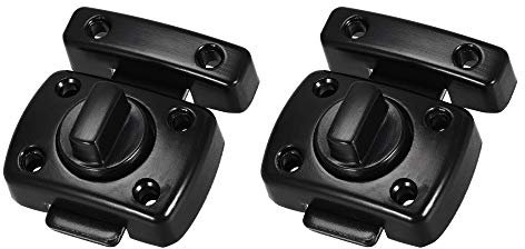 sourcing map Rotate Bolt Latch, 42x30mm Zinc Alloy Gate Latches Door Slide Lock 2 Pcs (Black)