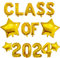 Klasse 2021 Luftballons mit Goldstern zum Aufhängen, Folienballons Buchstabe für High School College Abschluss Party Dekorationen Gold