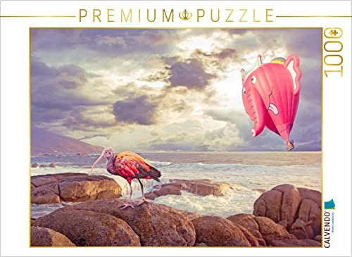 CALVENDO Puzzle Heißluftballon und Ibis | 1000 Teile Lege-Größe 64 x 48 cm Foto-Puzzle für glückliche Stunden