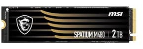 MSI SPATIUM M480 SSD 2TB - PCIe 4.0 NVMe M.2 Internal Solid State-Laufwerk, 7000MB/s Lesen & 6800MB/s Schreiben, 3D NAND, Integrierte Datensicherheit, MSI Center - 5 Jahre Garantie (1400 TBW)