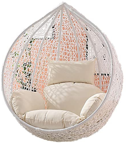 Yadlan Sitzkissen HäNgesessel Outdoor, Sitzkissen HäNgesessel Indoor Korb Kissen XXL, Waschbar Wasserdicht Auflagen & Polster für Schwingsessel, 22cm Ultra Dick Anti-Verformung Weiß