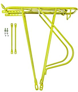 28 Zoll Fahrrad Gepäckträger City Bike Trekkingrad Befestigung Federklappe Hell grün