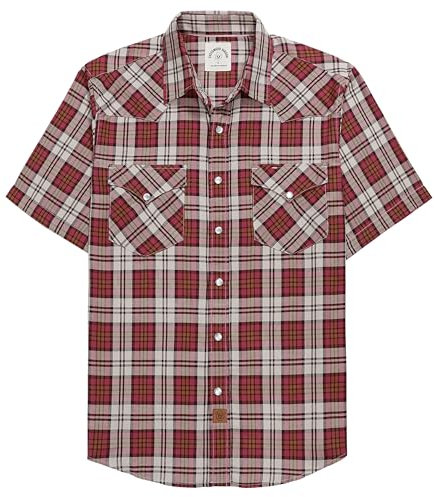 Dubinik® Fibre De Bambou Chemise Homme Manches Courtes Casual Fermeture à Pression Cowboy Vintage Western Chemisette Homme