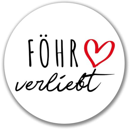 Huuraa Aufkleber Föhr verliebt Geschenk 10cm Sticker Föhr Geschenkidee
