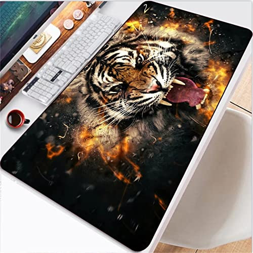 Giyuco Grand Tapis de Souris de jeu600x300x4mm avec Une Couture en Caoutchouc Naturel Souple, adapté aux sous-Verres de Table au Bureau Étincelle Rouge