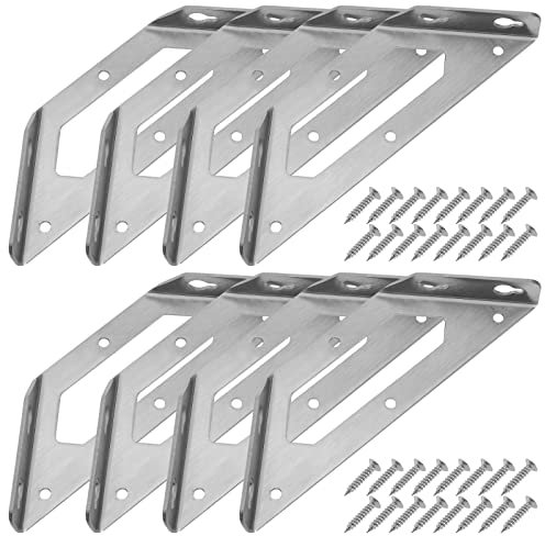 8 Stück Verstärkungsverbinder für Winkel, dreieckig, Reparaturplatte aus Edelstahl, für Schrank, Stuhl, Befestigung