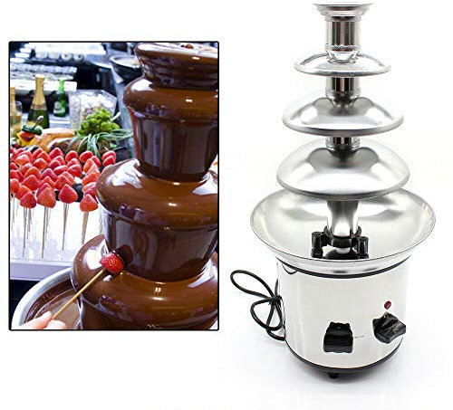 Schokoladen Fondue Brunnen,Schokoladenbrunnen 220V 170W 4 Ebenen Schokoladen Fondue Kommerzielle elektrische Schokoladenbrunnen-Erwärmungsmaschine Brunnen Schokoladensirup Maker Käse Sauce Schmelzer