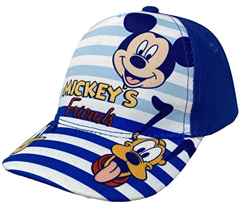 SUN CITY Disney Mickey And Friends Visier, Mickey And Friends, Mickey and Friends, Pluto und Donald Duck, Sommermütze für Babys, verstellbar, für Kinder, 50 cm, Hellblau, Himmelblau