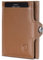 VON HEESEN Slim Wallet mit RFID-Schutz - Mini Geldbörse Herren & Damen klein - Kreditkartenetui Geldklammer Kartenetui - Geldbeutel Portmonee Portemonnaie klein (Cognac-Braun)