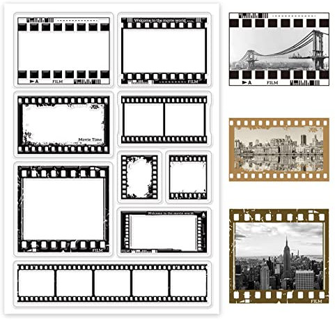 GLOBLELAND Realistischer Retro-Klebeband-Hintergrund Klare Stempel für DIY Scrapbooking-Dekoration Realistischer Film Transparente Silikonstempel für die Herstellung von Karten Fotoalbum-Dekoration
