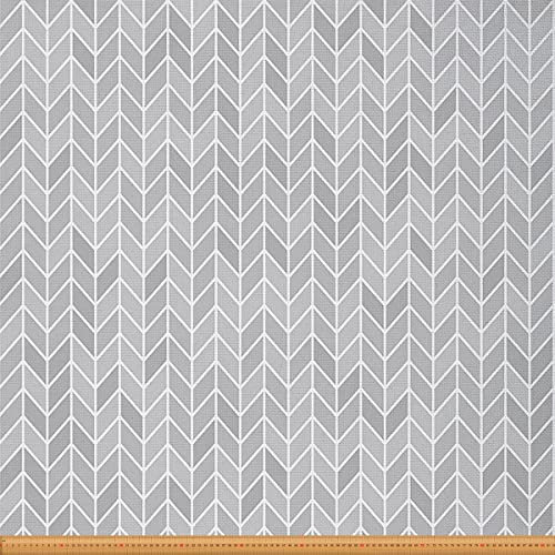 Geometrischer Möbelstoff Meterware mit Fischgrätenmuster Geometrische Linien Dekorativer Stoff Grau Gemusterter Drinnen Draußen Stoff Wasserdichter Stoff für Bauernhaus DIY Kunst Grau 184 x 150 (HxB)