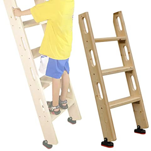Hochbett Leiter Startseite Bauernhaus Etagenbett Leiter - Massivholz-Wohnmobil-Etagenleiter, Strapazierfähige, Platzsparende, Kurze Schlafsaalleiter mit Griff und 2 Haken (Size : 3 Step 100cm/39)