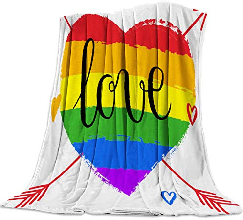 ZAPVI Flanelldecke Sofadecke 180x200 cm Bunt & Herz Fleecedecke 3D Wohndecken Couchdecke Flauschig Warme Weiche TV Decke Spiel Outdoor Fluffy Cuddly Blanket Sofa Throw