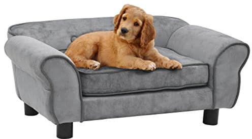 WIFESE Canapé pour Chien Gris 72x45x30 cm - Lit Chat Stable et Robuste en Peluche - Fauteuil Couchage pour Animaux de Compagnie