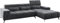 DELIFE Couch Ordino Mikrofaser Schwarz 285x200 Ottomane rechts Relaxfunktion Ecksofa