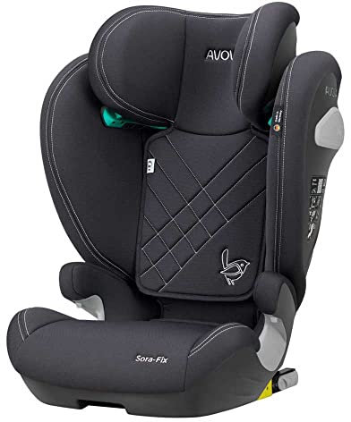 AVOVA Sora-Fix (Koala Grey) der Folgesitz geeignet von 100 bis 150 cm, 4 bis 12 Jahre, mit Isofix, Booster Autositz